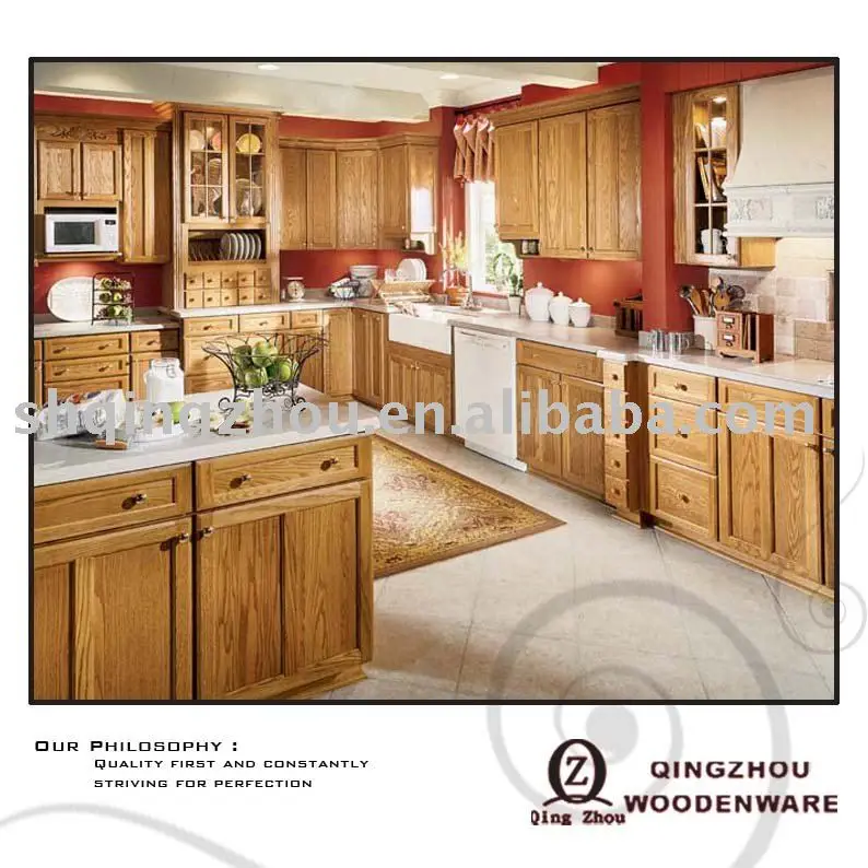 
oak solid wood kitchen cabinet 