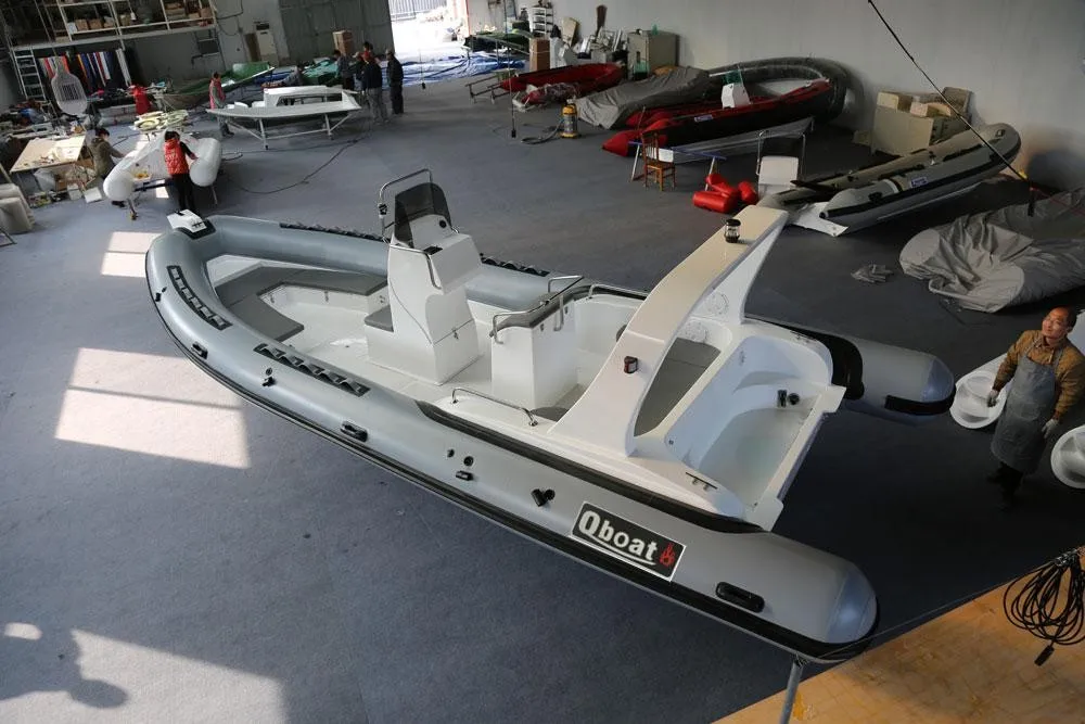Ce Rigid Hull Inflatable Boat Inflatable Racing Boat With Fish Rod