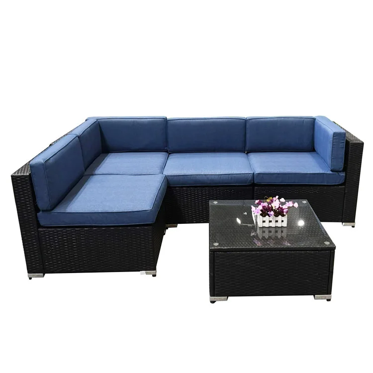 Square Patio Furniture Garden Lounge Sofa Set Kd Design Outdoor Rattan