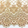 Textile Supplier African Type Heavy Beaded Lace Net Embroidered Gold Sequins With Pearls Beaded Lace Fabric