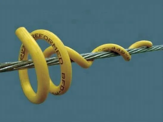 Wire Rope Diverter High Quality Spiral PVC Yellow Color Flight Bird Diverter for Cable Dia ...