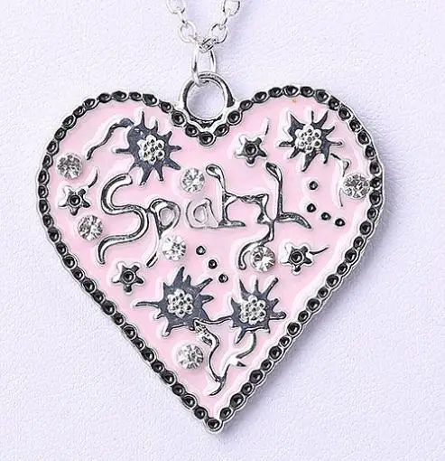Dark Necklace Pink Heart Pendant 