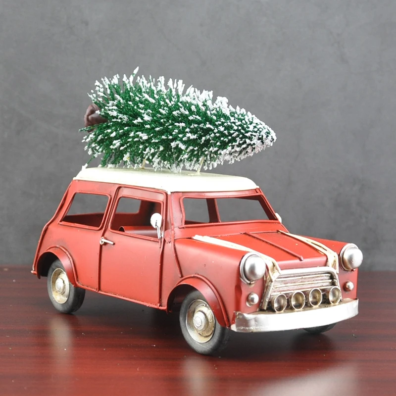 Vintage Christmas Decoration Car Metal Model Handmade Classic Christmas ...