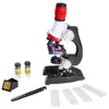 Science Microscope Kit for Children 100x 400x 1200x Refined Scientific Instruments Toy Set for Early Education