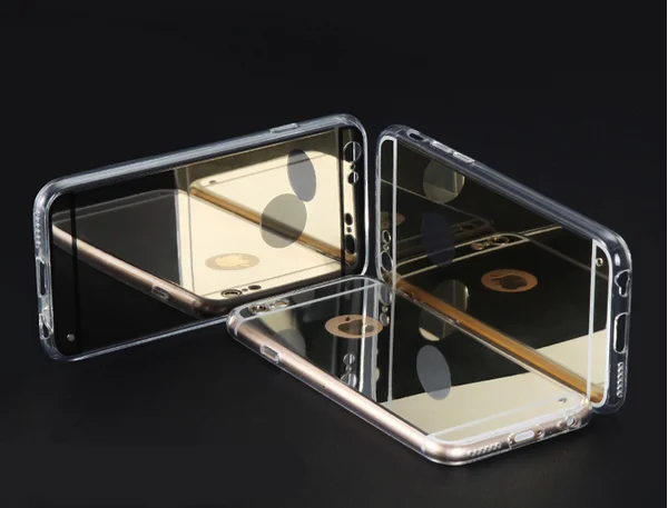 Luxury clear tpu mirror metal back case for iphone 6s, for iphone 6/6s plus/5s tpu mirror case