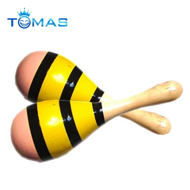Wholesale Wooden Children's Maracas Musical Percussion Instrument