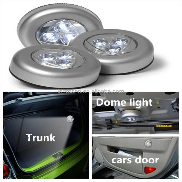 High Quality Bright Battery Operated 3 Leds Small Push Light Car High Quality Bright Battery Operated 3 Leds Small Push Light Car Dome