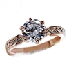 Crystal Zircon Engagement Rings for women Rose gold color Wedding ring female anel Austrian Jewelry
