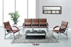 cheap price chromed plated steel leg leather sofa