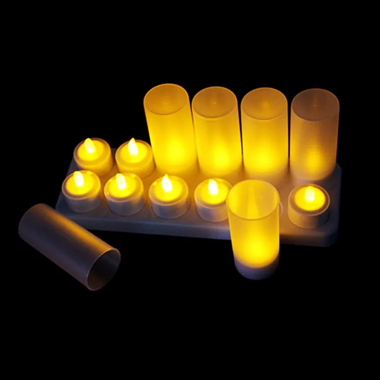 12leds/set Rechargeable Christmas Artificial Candle Light For Hotel