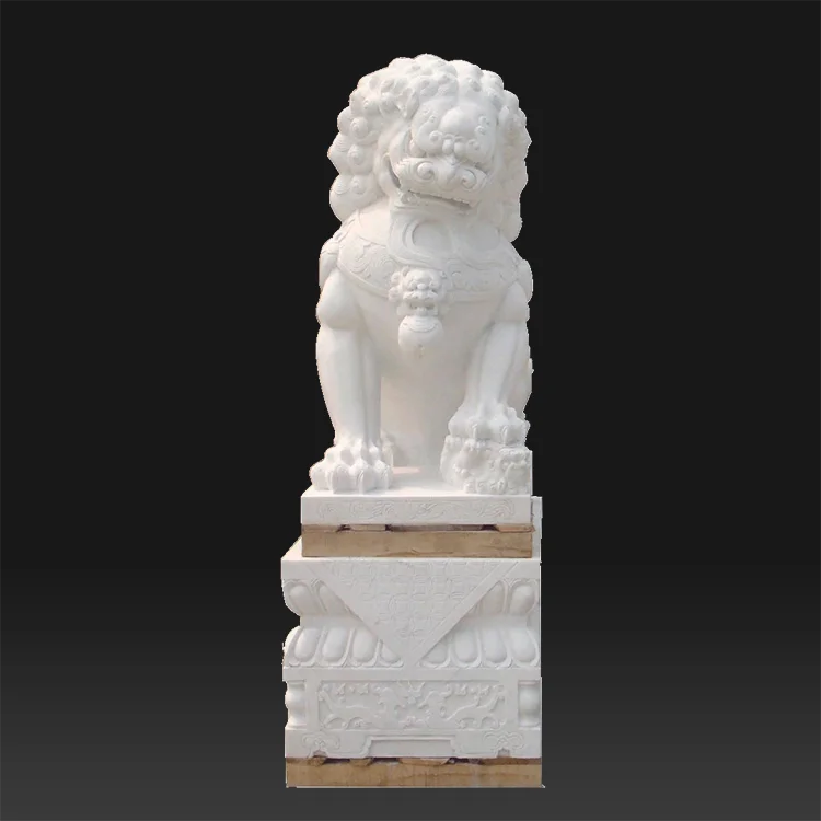 Outdoor garden white indoor statue stone lion sculpture