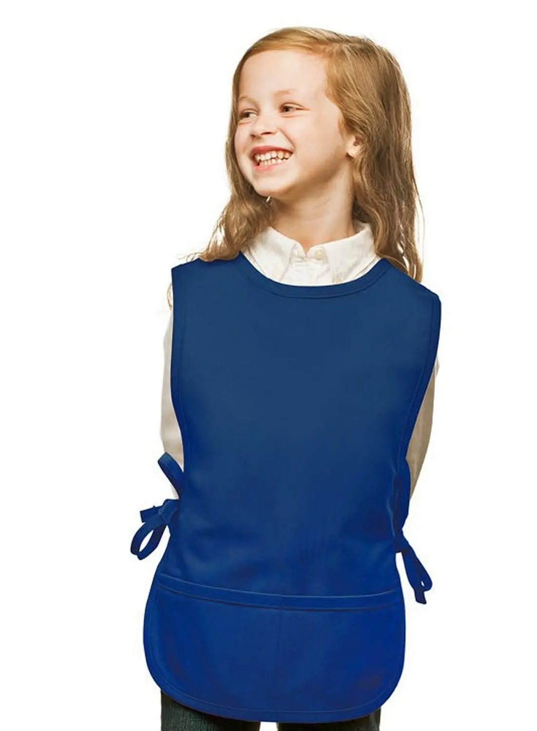 Royal Blue Kids Art Smock, Cobbler Apron, Poly/Cotton Twill Fabric