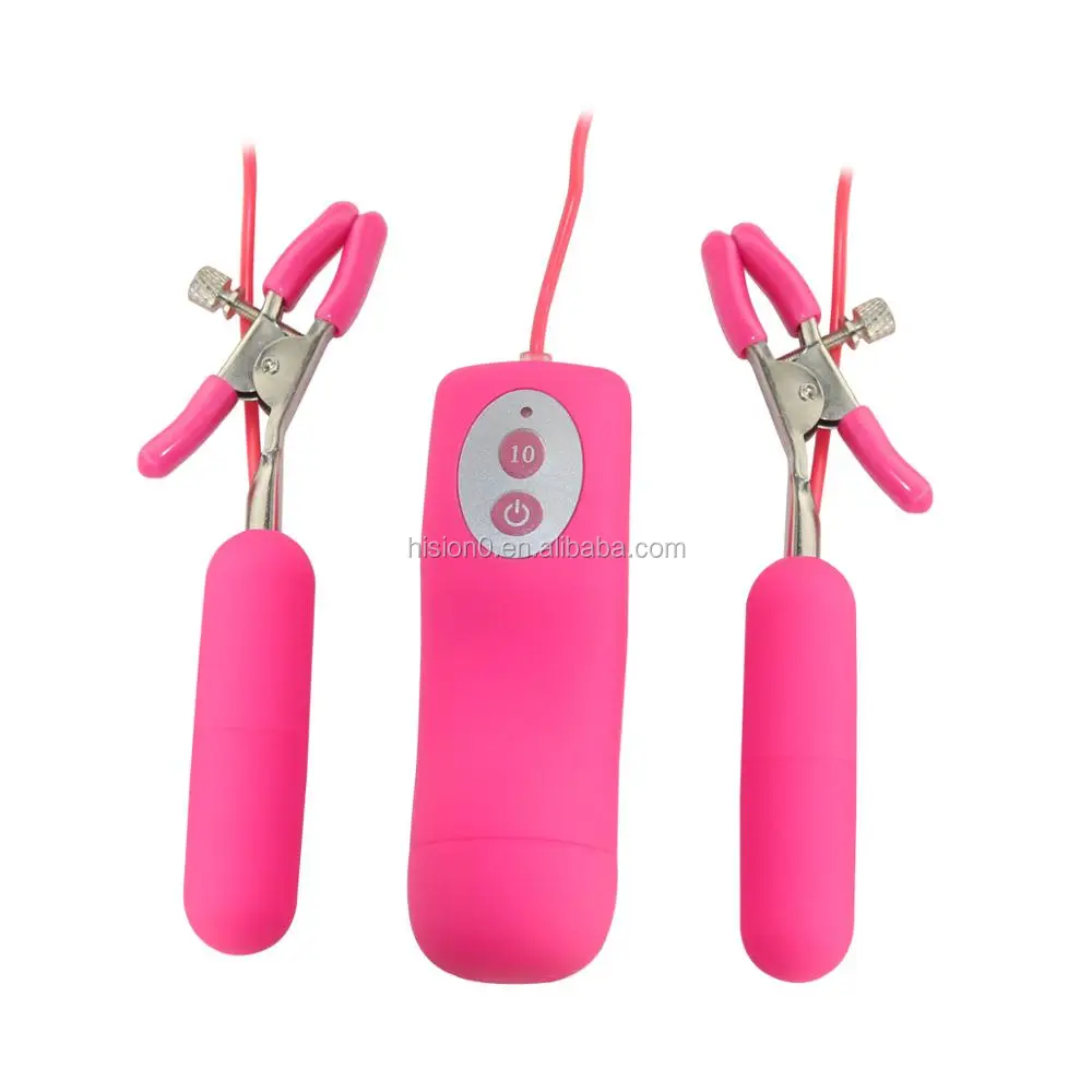 2 Colors 10 Function Nipple Stimulators Silicone Vibrating Breast Electro Nipple Clamps Electric