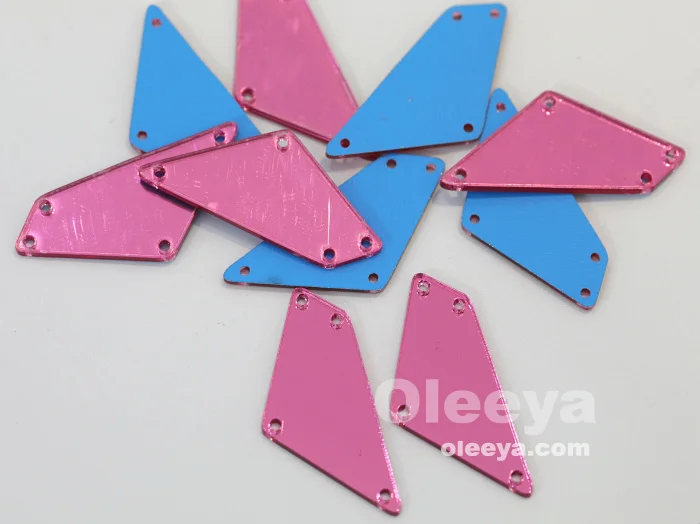 Hot Sale Popular Flat Back Acrylic Mirror Sew on Stone With 2 Holes for Costumes Decorations