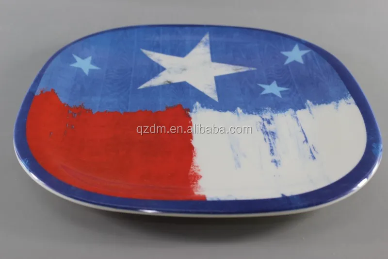 Square melamine dinner plate 8-11"