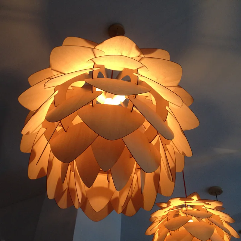 Designer-lampe Krim tannenzapfen moderne holz kronleuchter-Kronleuchter