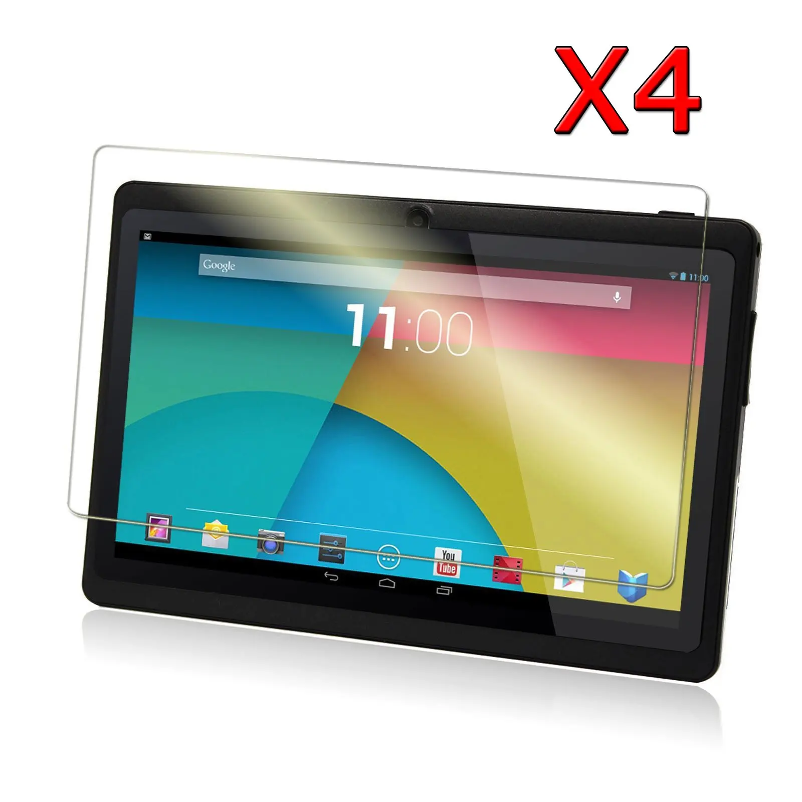Transwon 4-Pack Ultra-Clear HD Screen Protector for 7 Inch Android Tablet inclu. Dragon Touch Y88X Plus, Y88 Q88, Alldaymall A88X A88S 7, NeuTab N7 Pro 7, DanCoTek 7, Rearway 7, Tagital T7X 7, Yuntab 7 Q88 Allwinner A23, KingPad K70 7, ProntoTec Axius Series Q9S 7, DeerBrook 7 A23, Chromo inc 7