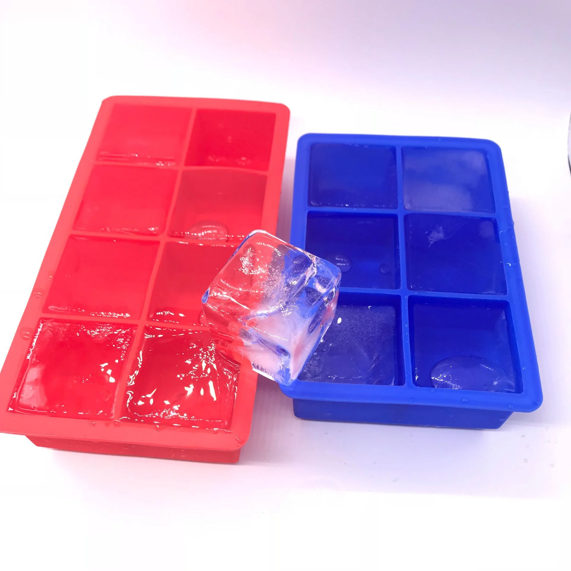 Ice Cube Tray 8 Extra Large Square Personalized Silicon Ice Cube Tray ...