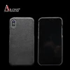 Real cow milled leather fold edge leather phone back cover for iPhone X