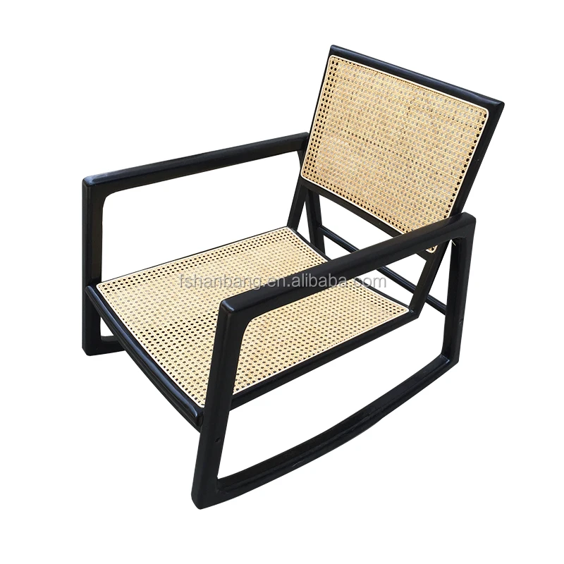 Nordic Style Cafe French Natural Rattan Wood Cane Dining Chair
