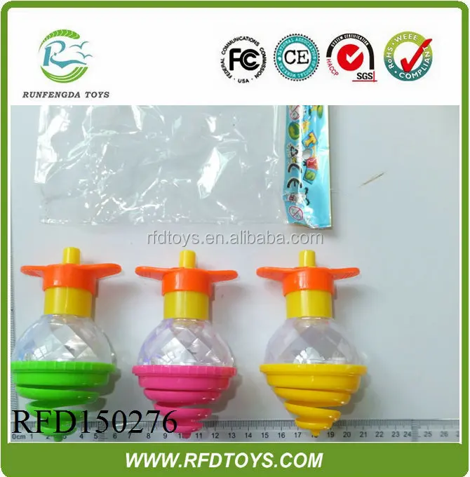 Buy Toys From China,Cheap Plastic Wind Up Spinning Top Toy With Light