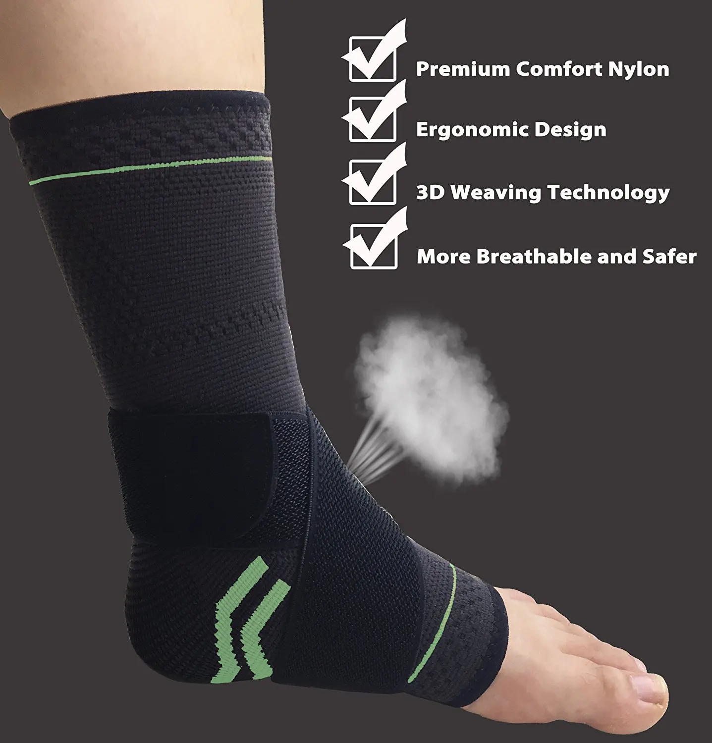 high quality plus woven heel ankle support ankle brace soft Unisex ankle brace socks