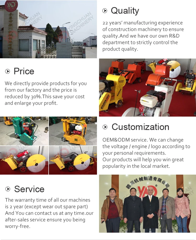 Concrete floor concrete slab asphalt concrete saw reinforced asphalt hydraulic concrete cutting machine