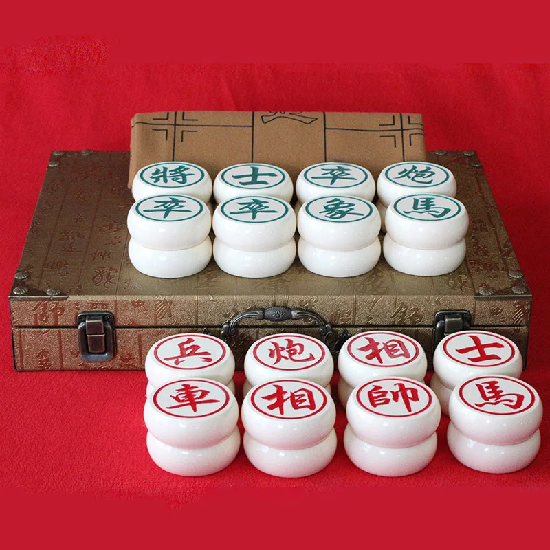 Imitation Ivory Chinese Chess Set With Chess Box,Chinese Chess Pieces