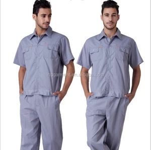 Summer Mechanic Men's Poly Cotton Twill Fabric Work Uniform Summer Mechanic Men's Poly Cotton Twill Fabric Work Uniform