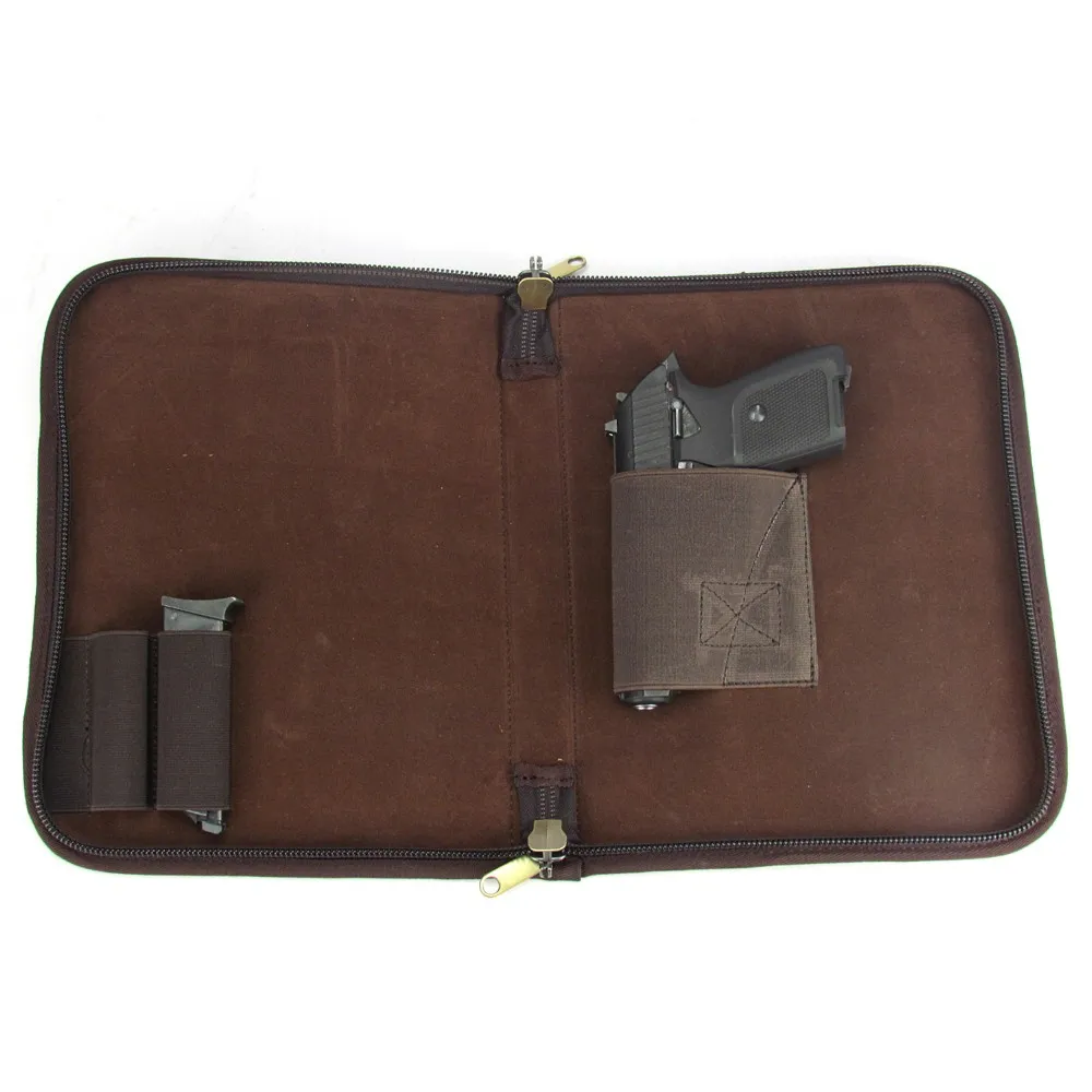 Tourbon Wholesale Canvas Leather Gun Concealment Organizer,Planner