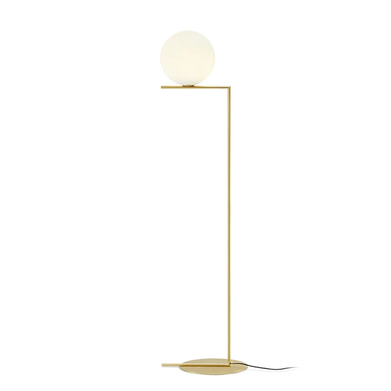 Nordic modern home living room decoration light romantic designer stand gold metal glass led floor lamp