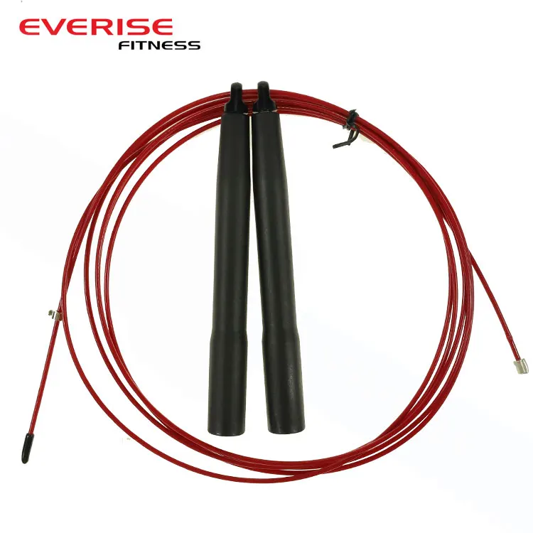 Custom Black Plastic Handle Adjustable Cable Jump Rope