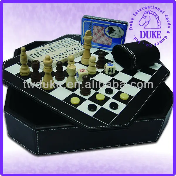55-piece dominoes set or deluxe wooden 3-in-1 chess, backgammon & checker set, your choice