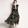 Clothing Manufacture Sexy V Neck Short Lotus Leaf Chiffon Beach Flower Printed women summer Bohemian Print Ruffled Sleeve Dress