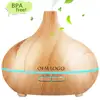 CE ROHS 300ml Aroma Essential Oil Diffuser Wood Grain Ultrasonic Cool Mist Humidifier 7 Color Light brumisateur huile essentie