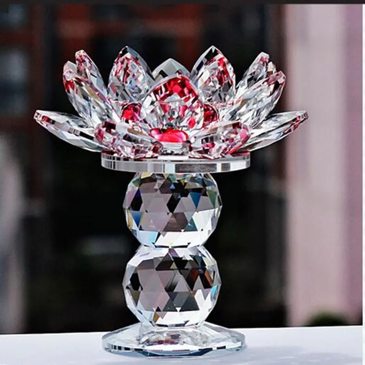High Quality Clear Glass Crystal Long Stemmed Tealight Candle Holder