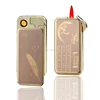709 Creative Personalized Metal Sliding-down Cover USB Lighter With Straight Flame Inflatable Gas Lighter Customized Wholesale