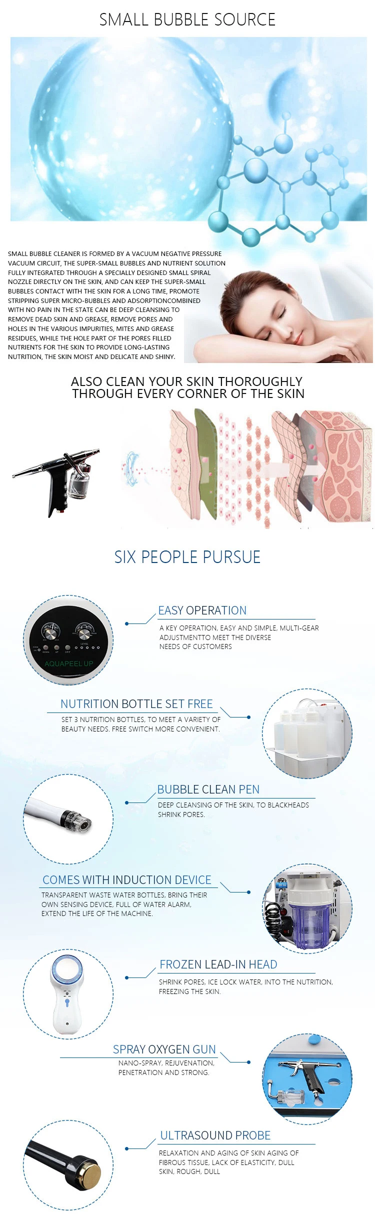 New arrival water peeling hydro oxygen jet peel machine