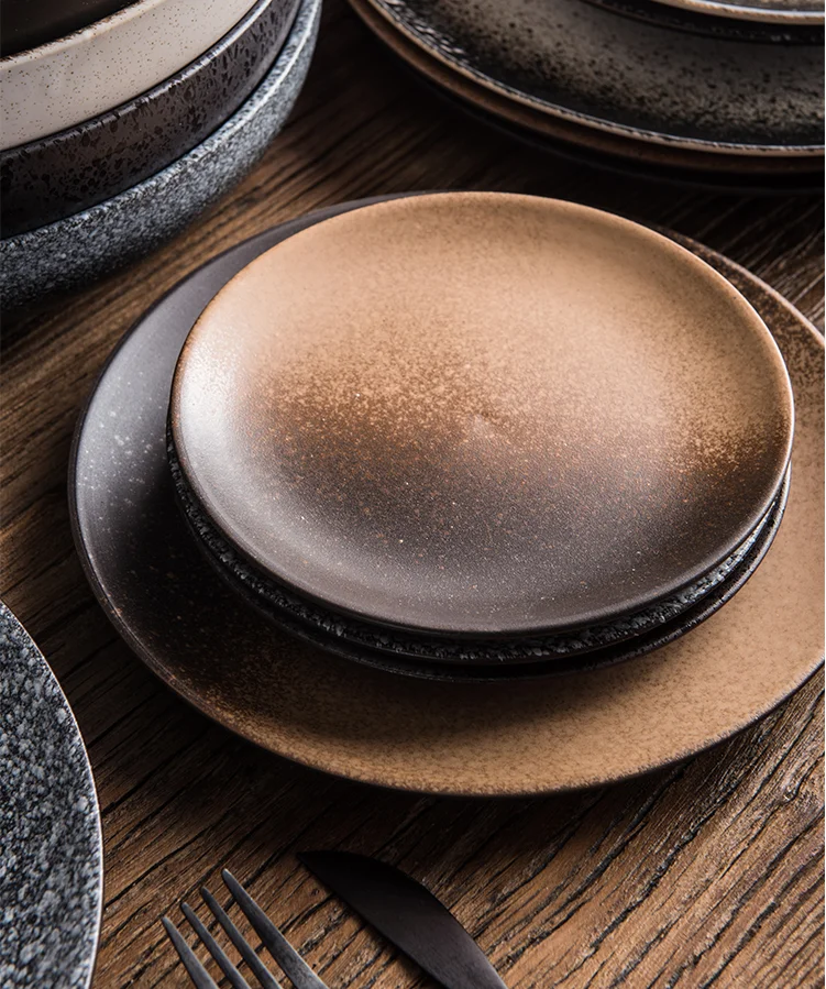 Japanese Style Vintage Different Types Round Diner Bulk Wholesale Flat