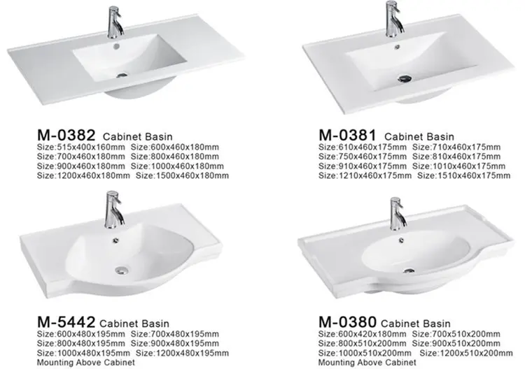 Bathroom modern design thin sink square cabinet basin