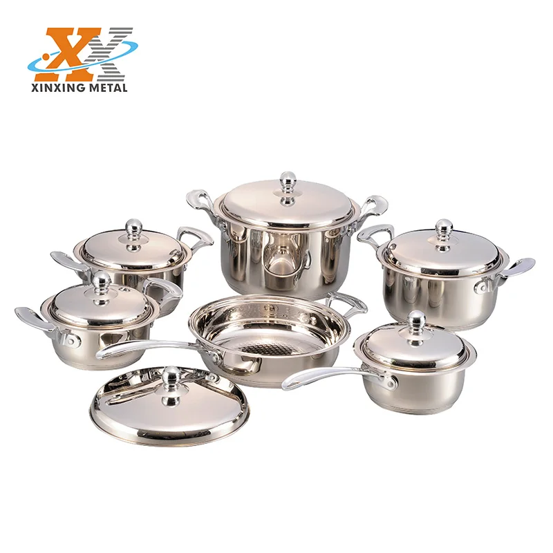 12 Pcs German Stainless Steel Wide Edge Casserole Cookware Set - Buy ...