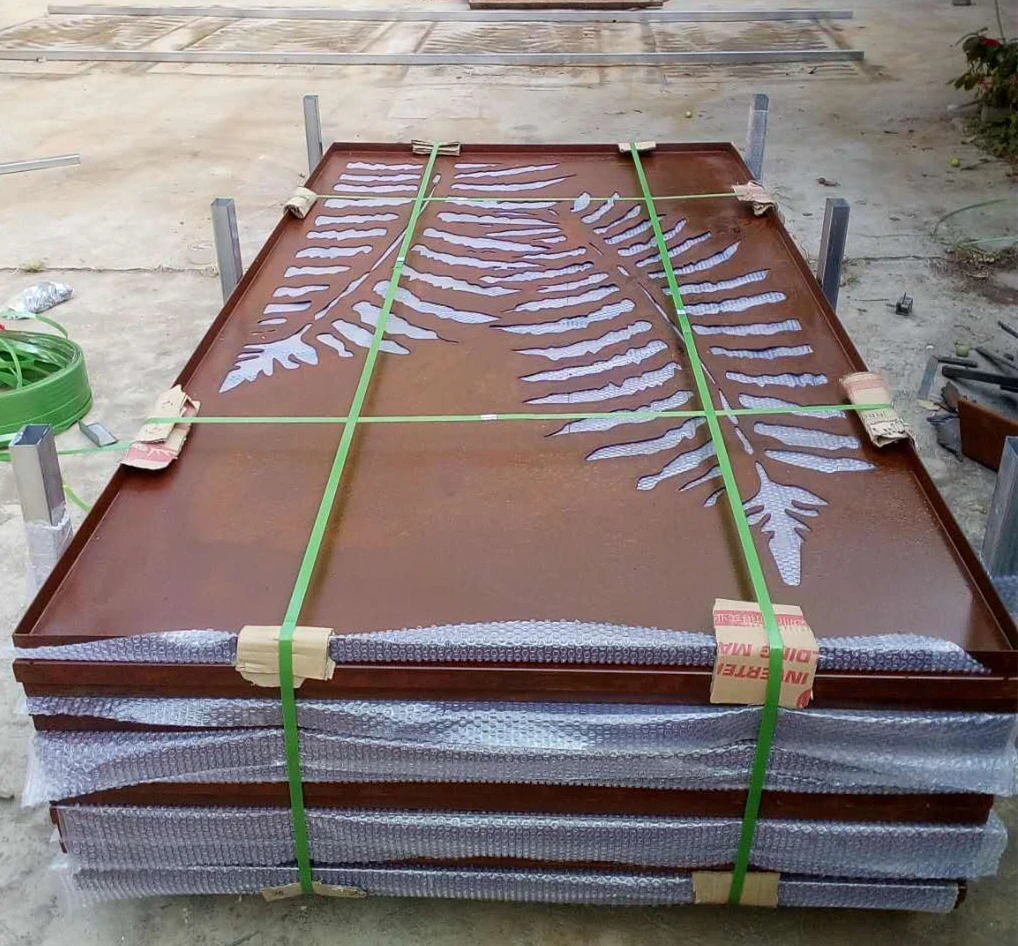 Cnc Corten Steel Metal Leaf And Flower Fence Panel - Buy Fence Metal