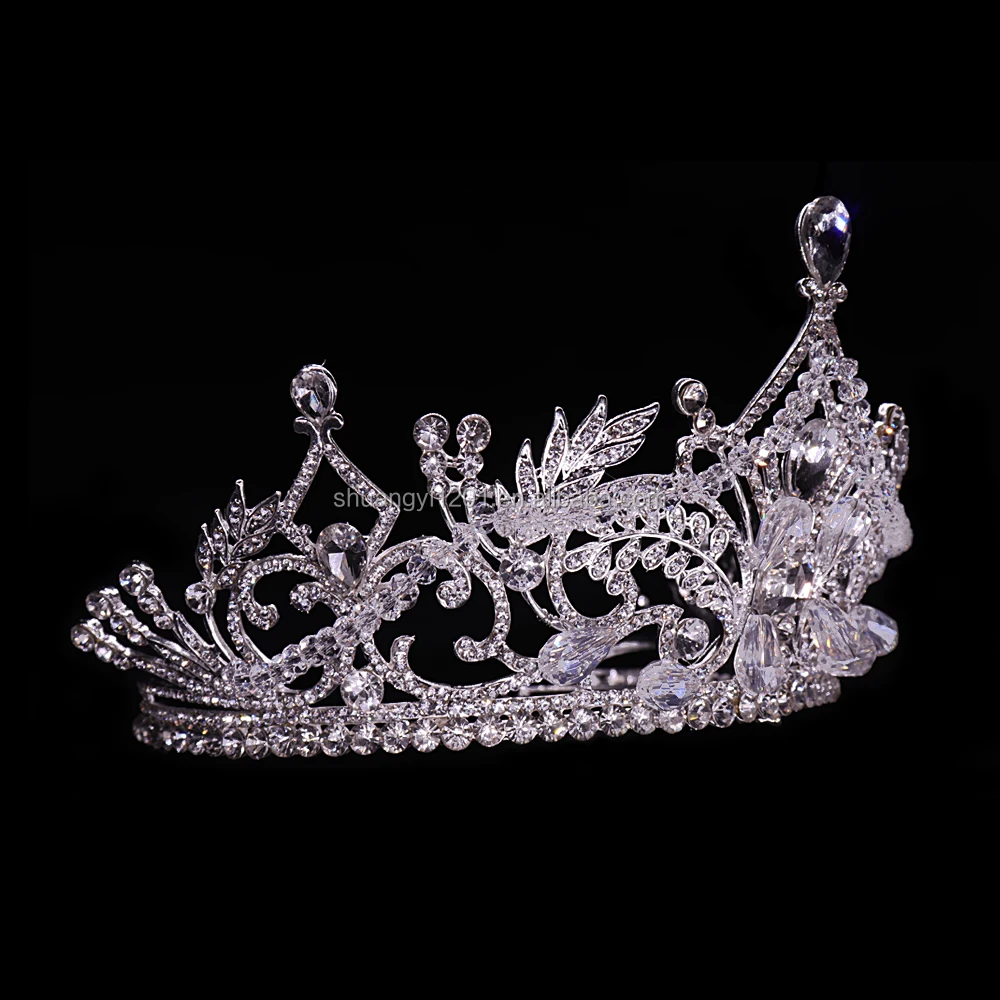 Custom Pageant Christmas Gift Tiara Wholesale Clear Crystal And Beads