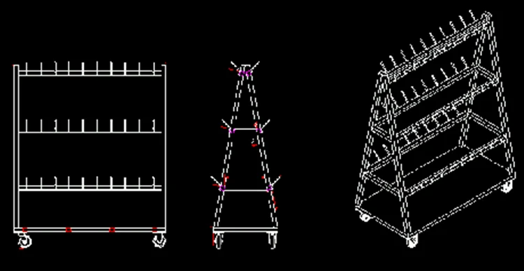Pig red viscera transport trolley for slaughterhouse abattoir accessories