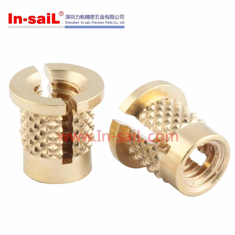 Headed Slotted Brass Knurled Expansion Inserts Threaded Nut For Laptops