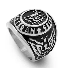 L'europe v&eacute;t&eacute;ran de l'arm&eacute;e Am&eacute;ricaine troupes hipster fr&egrave;res logo anneau de coul&eacute;e, la double aigle hommes anneaux de YSS719