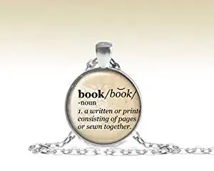 Book Pendant, Book Necklace, Literary Quote Necklace, Dictionary Pendant Necklace, Book Defined Necklace, Dictionary Jewelry