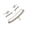 Latest Design Wholesale Fashion Love Cuff Bracelets Jewelry 4 Pcs Beads Silver Adjustable Charm Leather Bracelet For Women