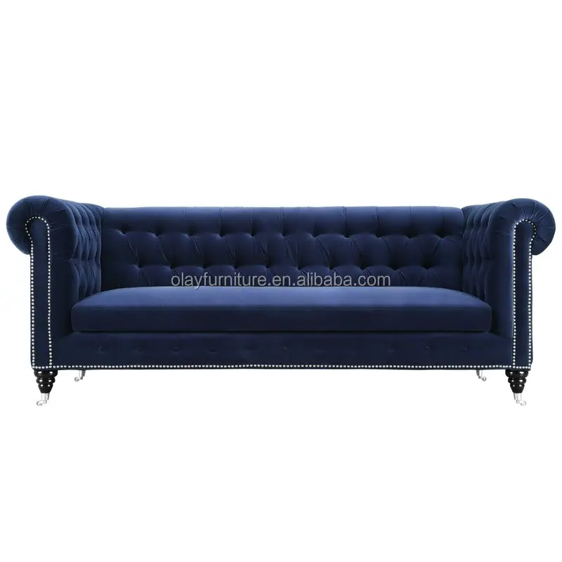 2017 Hot Velvet Chesterfield Sofa Al Event Furniture Wedding Blue