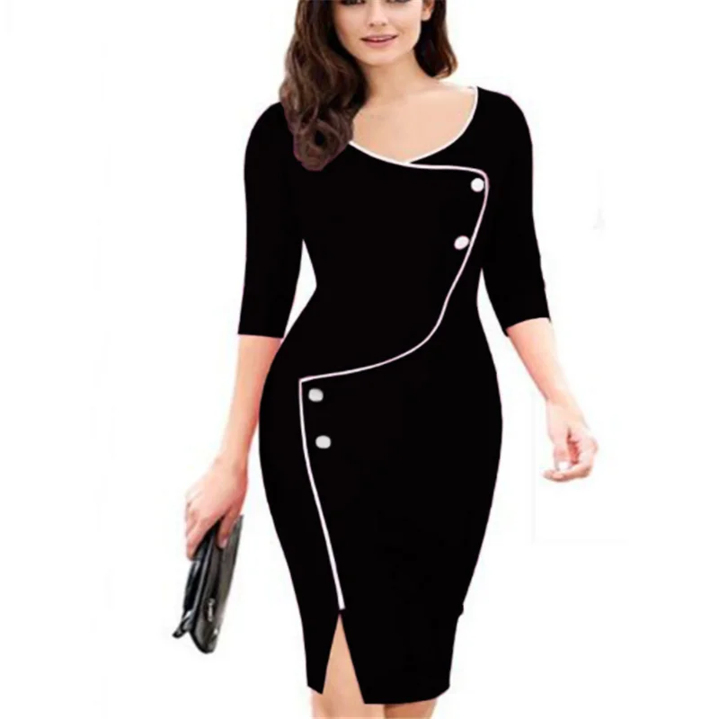 AMhomely Women Dresses Clearance Ladies Sexy Tight Fitting Solid